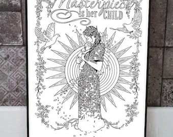 Disegni da colorare per la gravidanza stampabili/Lettera della mamma al bambino/Libro da colorare per la cura di sé/Regalo per la futura mamma/Colorare per rilassarsi