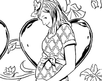 Disegni da colorare per la gravidanza stampabili/Lettera della mamma al bambino/Libro da colorare per la cura di sé/Regalo per la futura mamma/Colorare per rilassarsi