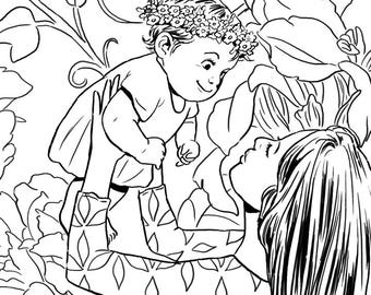 Disegni da colorare per la gravidanza stampabili: Libro da colorare per la cura di sé di mamma e bambino (Download digitale)