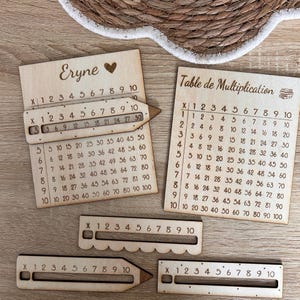 Wooden multiplication table