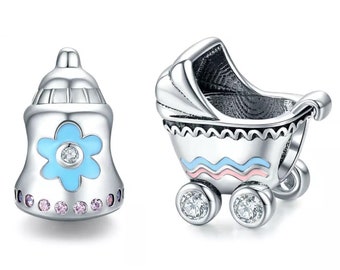 Pacifier Your Choice! Baby Feet Stork Baby Carriage Clip On Charms Zipper Pulls Baby Theme