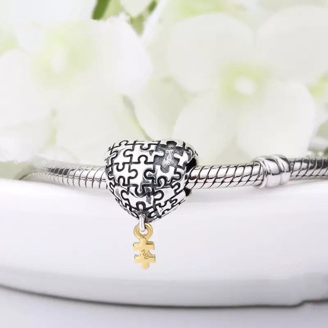 Autism Puzzle Pandora Fit Charm Autism Charm Puzzle Charm Etsy