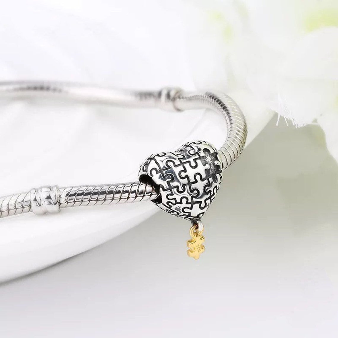 Autism Puzzle Pandora Fit Charm Autism Charm Puzzle Charm Etsy