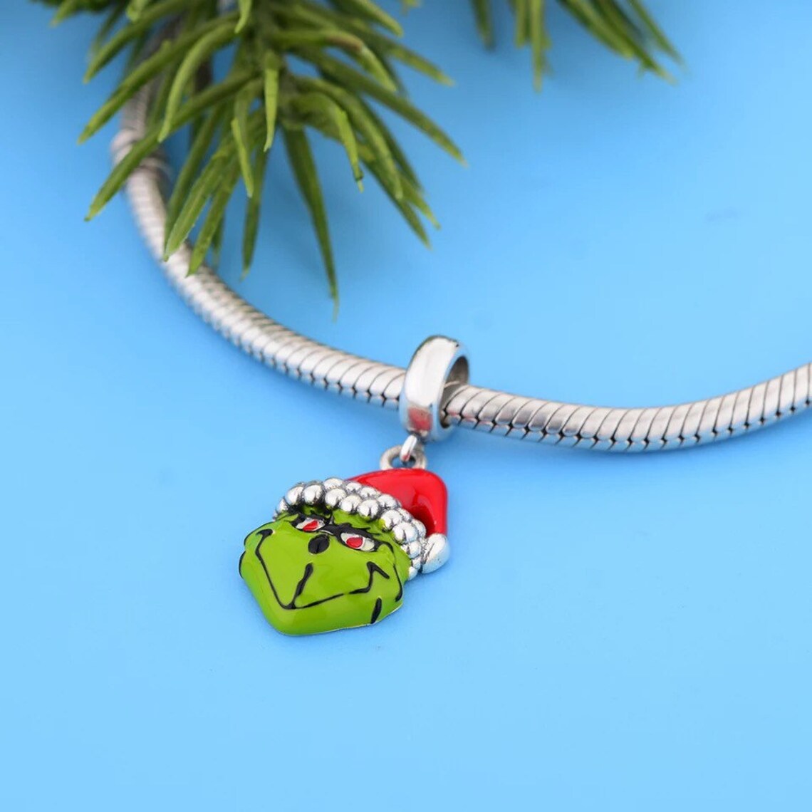 The Grinch Pandora Fit Charm Christmas Jewelry Gift Bracelet Etsy