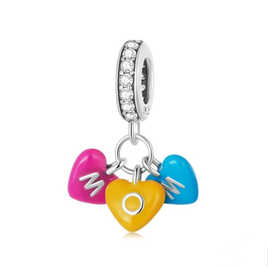 Multicolored MOM Charm Beads Fit 