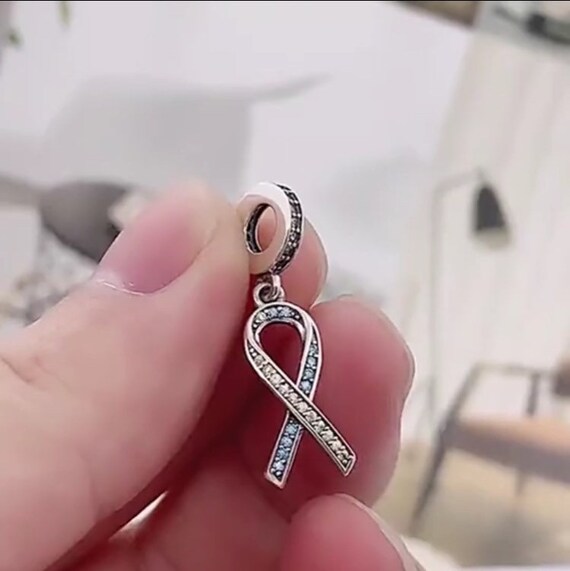 Down Awareness Ribbon Charm Fits Pandora Bracelets -