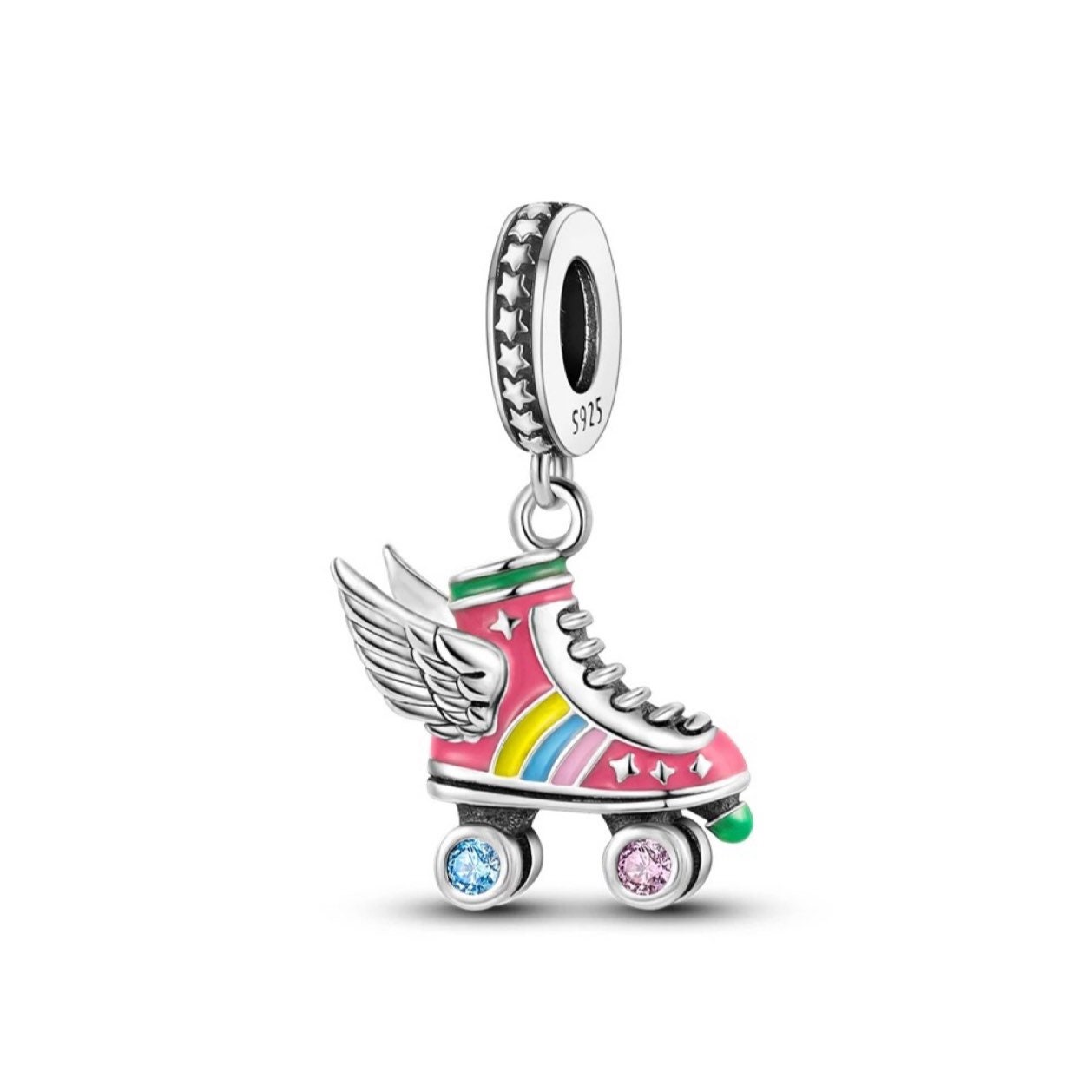 Winged Roller Skate Fits Pandora 925 Sterling Silver - Etsy España