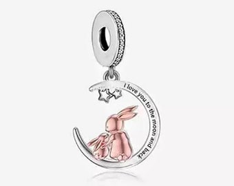 Pandora Moon and Back Charm - Etsy