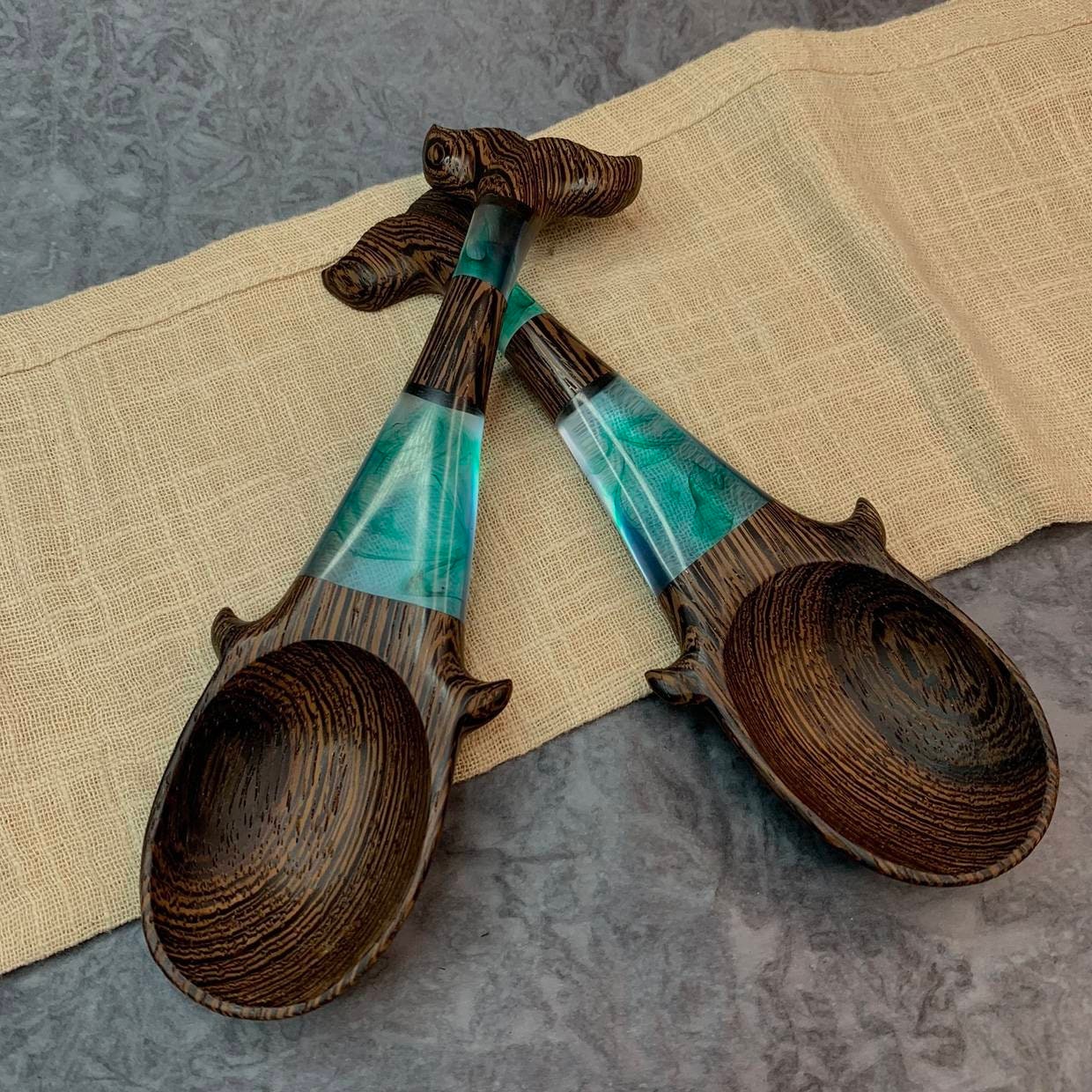 Kitchen Home Deco Resin Wood Wood Spoon Secret Wood Resin Etsy