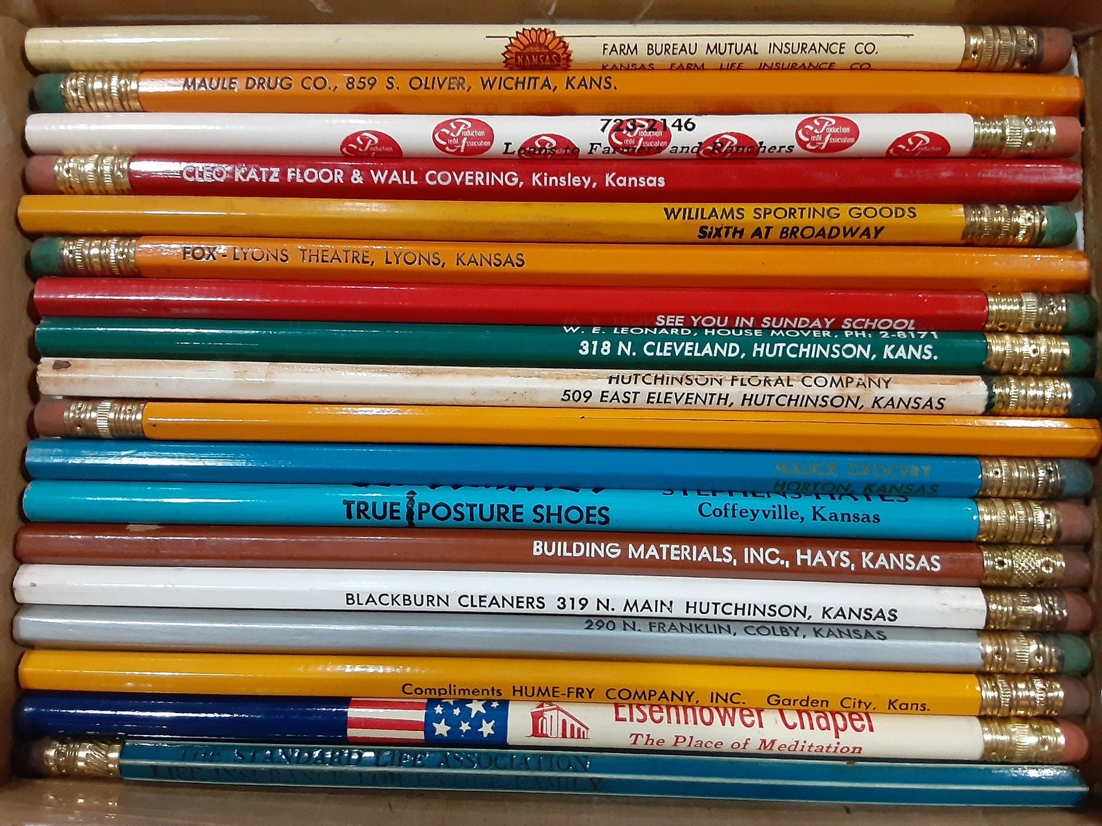 Lot Of 18 Vintage Advertising Pencils NOS Unsharpened Kansas Etsy