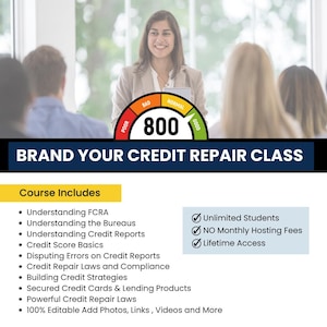 Curso de Reparación de Crédito de Marca, Clase de Reparación de Crédito, Clase LMS, Negocio de Reparación de Crédito, Enseñanza de Reparación de Crédito, Curso de Marca