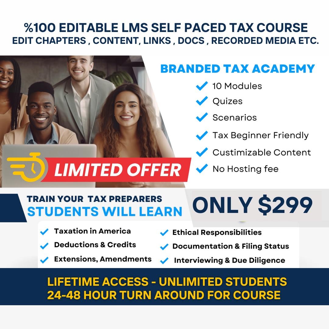 Spanish Brand Your Tax Academy Self Paced W Scenarios Quizzes Sales