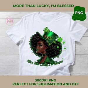 Mehr als Lucky, ich bin gesegnet St. Patricks Day Png, Lucky Mama Png, Happy St Patrick's Day, Shamrocks Png, Sublimation, Black St.Patrick's Day