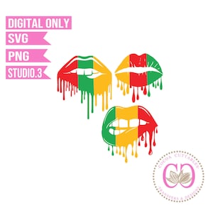 Dripping Lips SVG Bundle | Lips SVGs | Lips Cut File Cut File for Cricut Silhouette Brother, Black Culture, Juneteenth Lips, Woman Lips PNG