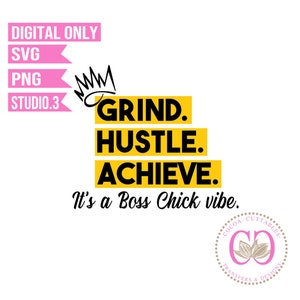 Entrepreneu-her SVG| Entrepreneur svg | Grind Hustle Achieve svg | Black Girl Magic svg | Hustle svg Cut File for Cricut Silhouette Brother