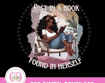 Mujer negra amante de los libros (Png), perdida en un libro, encontrada en sí misma, clipart de amante de los libros, clipart de niña leyendo un libro, mujer negra amante de los libros (Png)