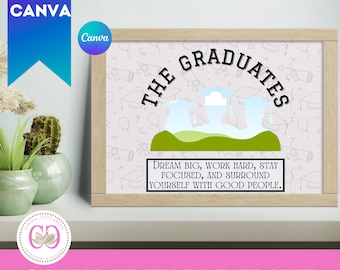 Senior Graduation Canva Frame, Canva GRAD Friends Frame Template, 2026 graduation designs,Drag & Drop senior,2026 Graduation Canva Templates