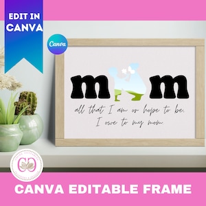 Cornice Canva per la festa della mamma, cornice modificabile MOM, modello Canva, cornici Canva per la mamma, cornici Canva per la mamma, mamma con trascinamento della selezione, modelli a strati per la mamma