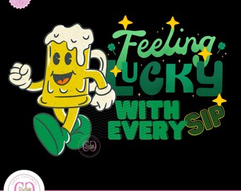 St. Patrick's Day Lucky Sip PNG, Shamrocks Sublimation (Digital Download)