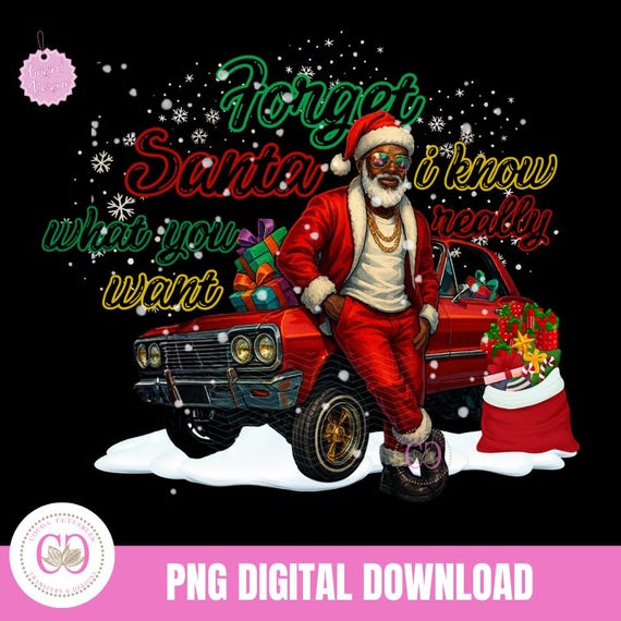 ブラックサンタPNG、ヴィンテージクリスマスカーPNG、サンタさんを忘れ