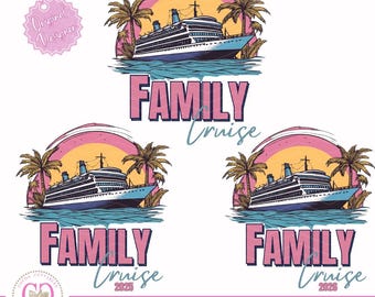 Crucero familiar 2026 PNG, sublimación de viaje a juego (descarga digital)
