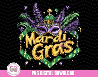Mardi Gras Mask PNG, Carnival Design (Digital Download)
