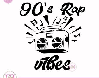 90s Rap Vibes SVG | Boombox Cut File (Digital Download)