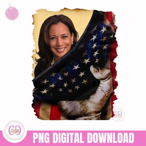 Kamala Harris PNG Kamala Harris 2024 Kamala PNG Kamala Harris Pulled Back Flag PNG Kamala Harris for President Print and Cut and Sublimation