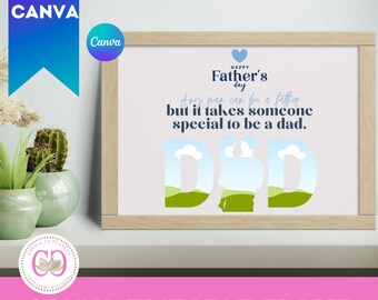 Personalized Father's Day Photo Gift, Christian Dad Quotes (Canva Editable File)