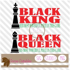 Black King and Queen SVG / Couples SVG / Couples Chess Piece SVG / Couples Cut File for Cricut Silhouette Brother