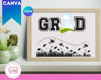 GRAD Male Silhouette Canva Editable Frame,Editable Canva Frame, 2026 graduation designs, Drag & Drop senior, 2026 Graduation Canva Templates