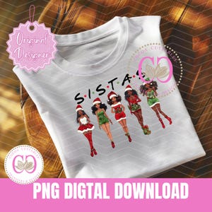 Weihnachten SISTAS schwarze Frau Png Sublimationsdesign-Download, Weihnachten Png, Weihnachten schwarze Frau Png, sublimieren Designs herunterladen