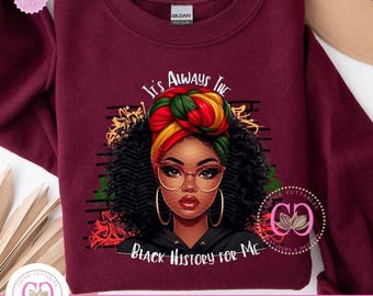 Black History Woman PNG, Sublimation Design (Digital File)