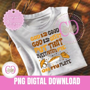 Dios es grande, pon ese pastel de batata en mi plato, diseño de camiseta PNG digital de Navidad, Feliz Navidad, PNG, DESCARGA DIGITAL