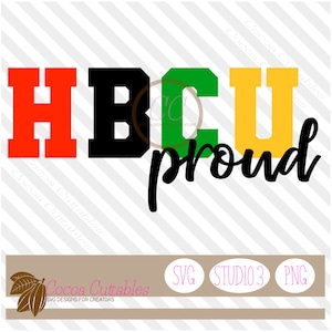 HBCU Proud svg | HBCU svg | Cut File svg png Cut Clipart voor Cricut Silhouette Brother Sublimation Print and Cut