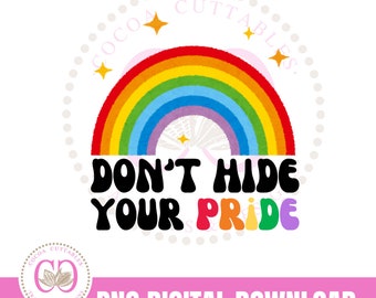 Rainbow Pride Png, Retro LGBT Design (Digital Download)