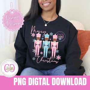Quebra-nozes preto Natal Digital PNG T-shirt Design Feliz Natal Quebra-nozes DIGITAL DOWNLOAD
