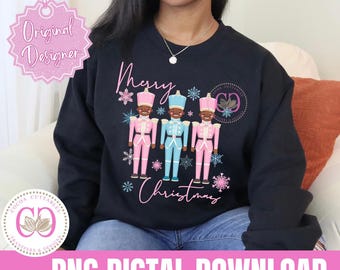 Black Nutcracker Christmas Digital PNG T-shirt Design Merry Christmas Nutcracker DIGITAL DOWNLOAD