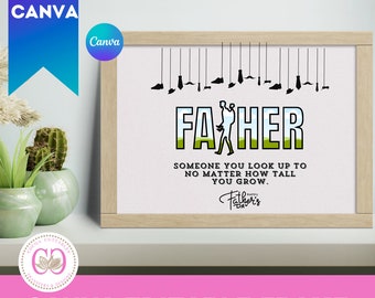 Personalized Father's Day Photo Gift, Dad Quotes Canva Template (PDF)