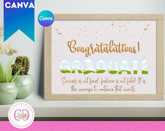 Congratulations GRADUATE Frame Quotes, 2026 GRAD Editable Canva Frame, Canva Editable ,Drag & Drop 2026 senior, Graduation Canva Templates