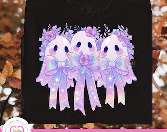 Iriserende spookvrienden, png, coquette halloween-ontwerp (digitale download)