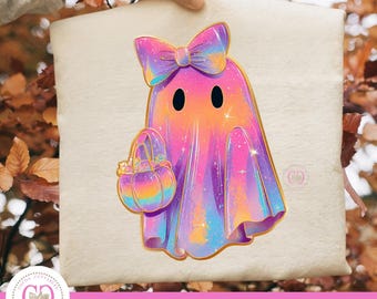 Irisierender kokette Geist PNG, Retro Halloween Design (digitaler Download)
