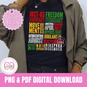 Black History Month T-Shirt Design, Black Every Month Black Pride PNG, PDF (Digital Download)