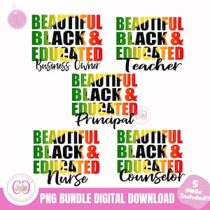 Beautiful Black and Educated SVG Bundle  | Black Woman SVG | Educated svg | SVG Clipart Cut file for Cricut Silhouette