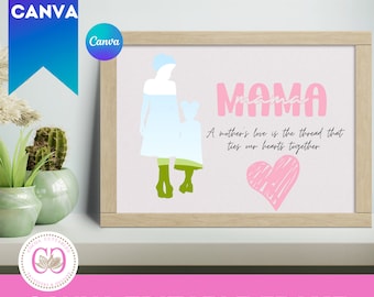 Mom Daughter Canva Frame, Mother's Day Gift (PDF)