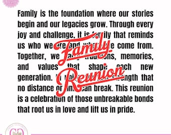Family Reunion Customizable Words, Family Reunion Shirts, Family Reunion 2026 Svg Png, Family Tree Svg Designs,  Family  PNG SVG PDF File