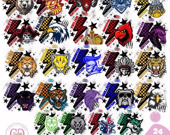 Retro Mascot PNG Bundle | Vintage School Spirit (Digital PNG File)