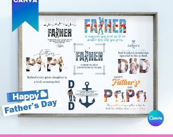 Personalized Father's Day Canva Template Bundle (Digital Download)