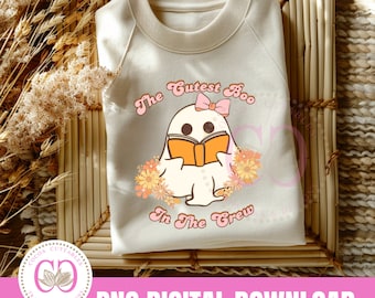 Cute Ghost Halloween PNG, Cutest Boo Crew Shirt (Digital Download)
