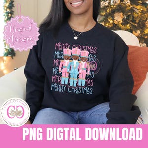 Trio Quebra-Nozes Preto Natal Digital PNG T-shirt Design Quebra-Nozes Afro-Americano Feliz Natal png DOWNLOAD DIGITAL